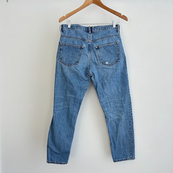 Everlane Boyfriend Jeans Womens 27 Regular 100% Cotton Distressed Button Fly - Picture 3 of 9